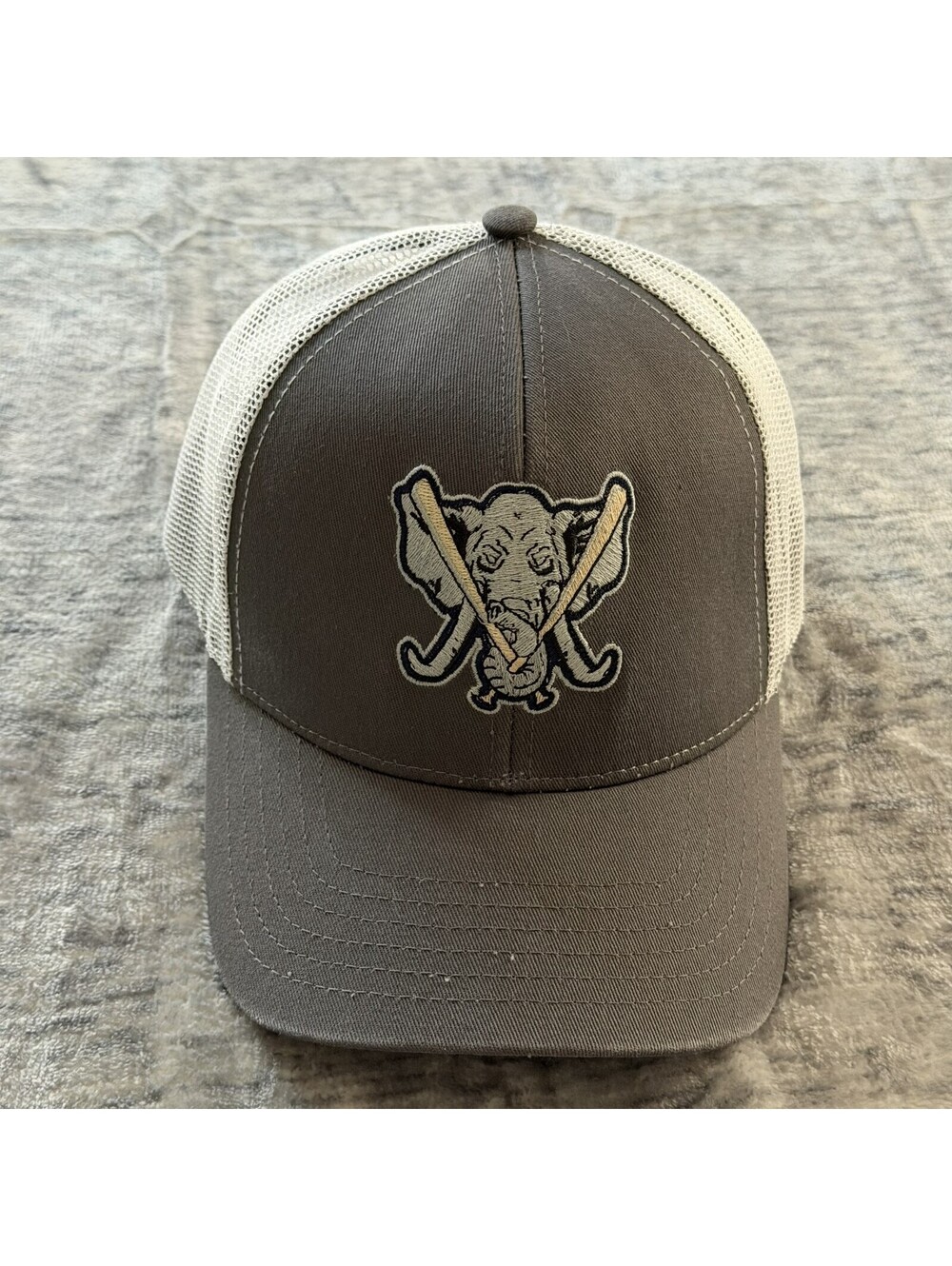 Oakland Athletics Outdoor Cap Gray White Elephant Logo Trucker Hat Snapback